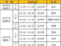 2019年江苏各市中考时间及科目安排汇总