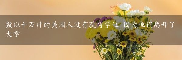 数以千万计的美国人没有获得学位 因为他们离开了大学