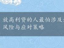 放高利贷的人最怕涉及刑事犯罪：了解高利贷的法律风险与应对策略