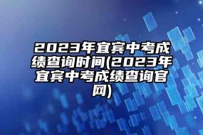 宜宾市中考成绩查询：入口、方法及注意事项大解析