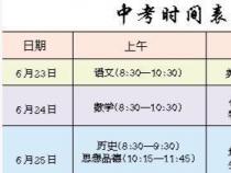 中考时间2018具体时间：各地中考时间大揭秘