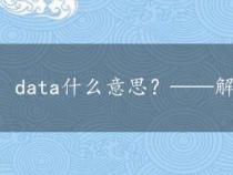 data什么意思？——解析data的多种含义与用途