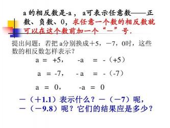 相反数的定义：互为相反数的两个数及其特性