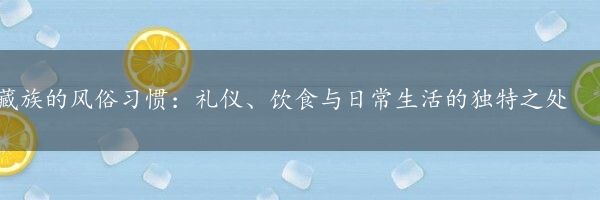 藏族的风俗习惯：礼仪、饮食与日常生活的独特之处