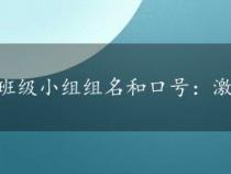 班级小组组名和口号：激发学习热情，点亮梦想之光