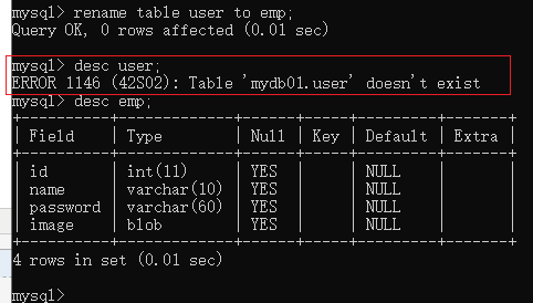 使用MySQL命令行：从数据库建立到表数据删除