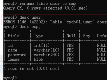 使用MySQL命令行：从数据库建立到表数据删除