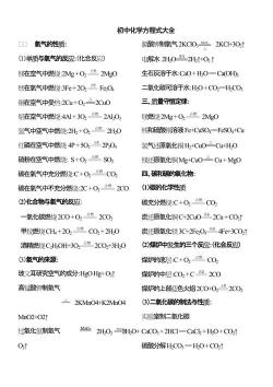 初中化学化合反应方程式及分解反应知识点详解