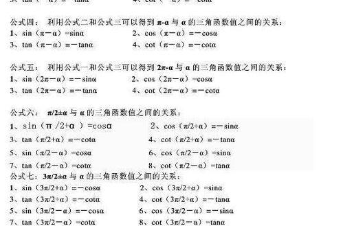 三角函数的诱导公式及其详细推导