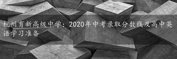 杭州育新高级中学：2020年中考录取分数线及高中英语学习准备